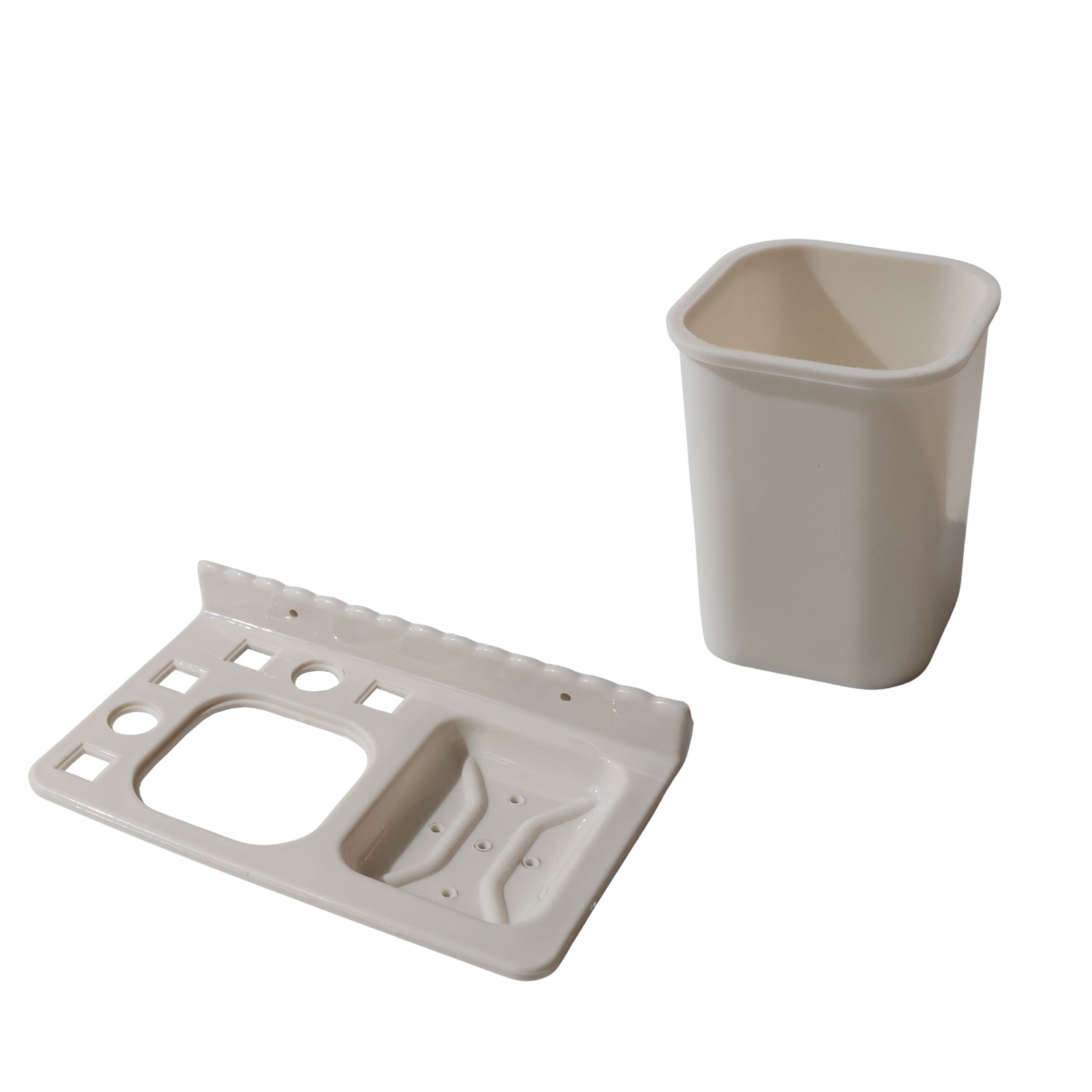 3in1 Wall Mounted Multi-Compartment Toothbrush & Soap Holder with Cup (1 Pc) 3in1 Wall Mounted Multi-Compartment Toothbrush & Soap Holder with Cup (1 Pc)
